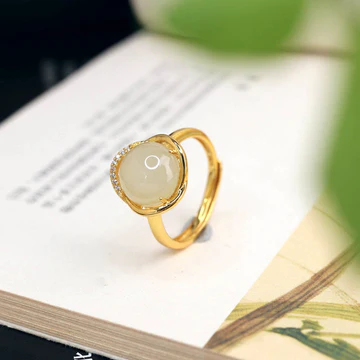 Buddha Stones 925 Sterling Silver Natural Hetian White Jade Cyan