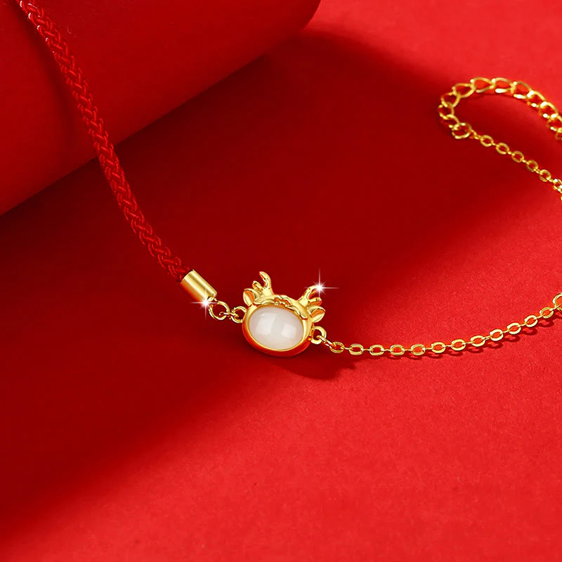 Buddha Stones 925 Sterling Silver Year of the Dragon Hetian White Jade Dragon Luck Protection Bracelet Necklace Pendant Earrings