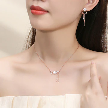 Buddha Stones 925 Sterling Silver Flower Butterfly Love Necklace