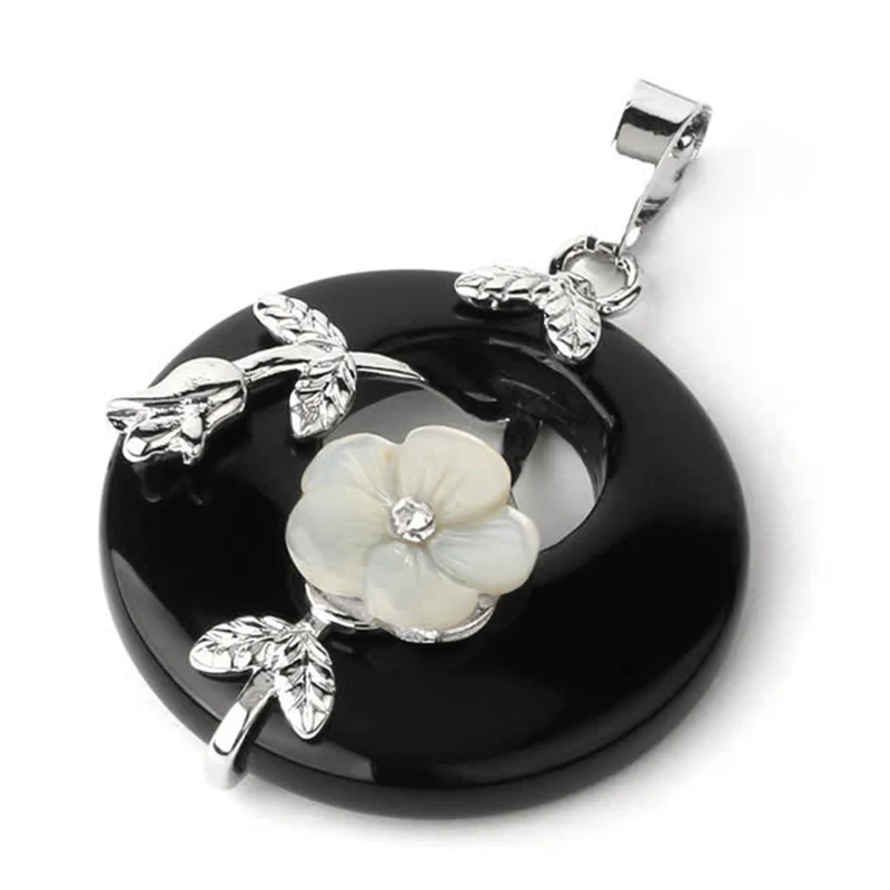 Buddha Stones Tibetan Lotus Blessing Necklace Pendant