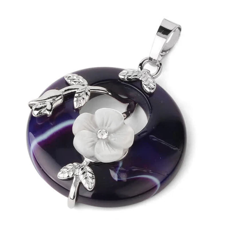 Buddha Stones Tibetan Lotus Blessing Necklace Pendant