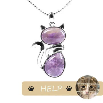 "Save A Cat" Cute Cat Pattern Natural Crystal Protection Cat-Lov