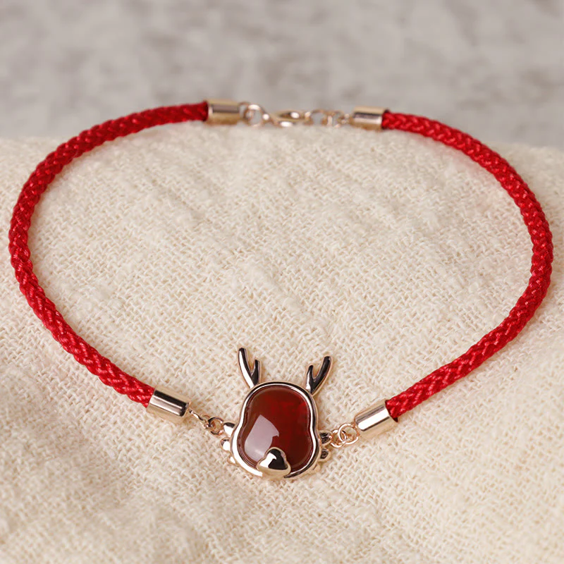 A Flash Sale- Buddha Stones 925 Sterling Silver Year of the Dragon Natural Red Agate Dragon A