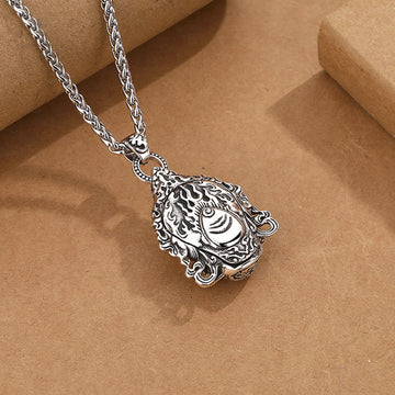 Buddha Stones Yellow God of Wealth Amulet Copper Luck Necklace P