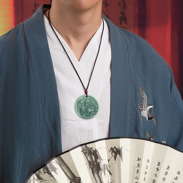 Buddha Stones Natural Jade Kirin Abundance String Necklace Penda