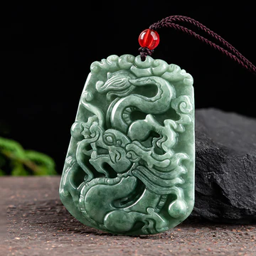 Buddha Stones Chinese Zodiac Dragon Jade Strength Necklace Strin