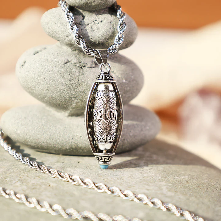 Buddha Stones Tibet Om Mani Padme Hum Protection Necklace Rotata