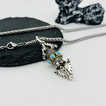 Buddha Stones Tibet Vajra Dorje Pattern Copper Luck Wealth Metal