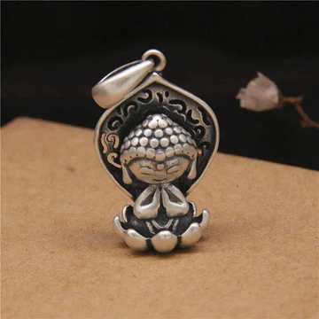 Buddha Stones 999 Sterling Silver Meditation Buddha Lotus Sereni