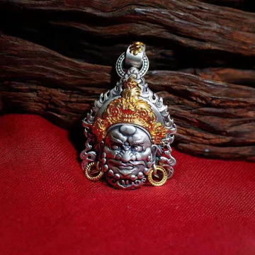 Buddha Stones Yellow God of Wealth Amulet Copper Luck Necklace P