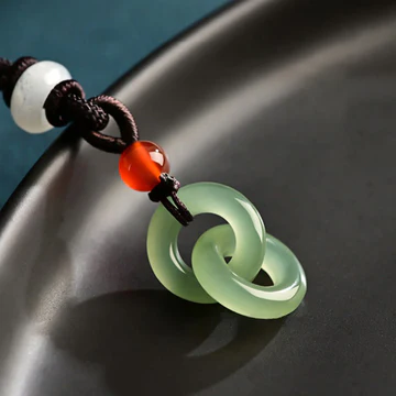 Buddha Stones Natural Hetian Cyan Jade White Jade Double Peace B