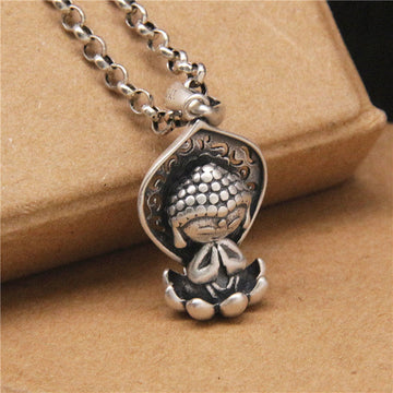 Buddha Stones 999 Sterling Silver Meditation Buddha Lotus Sereni