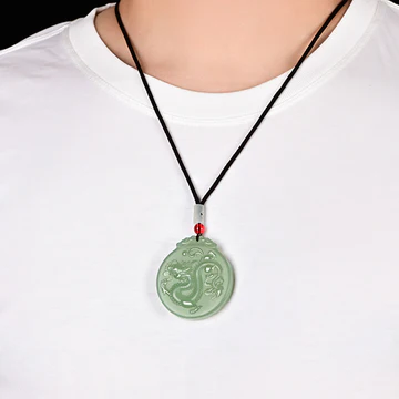 Buddha Stones Chinese Zodiac Dragon Jade Luck Necklace String Pe