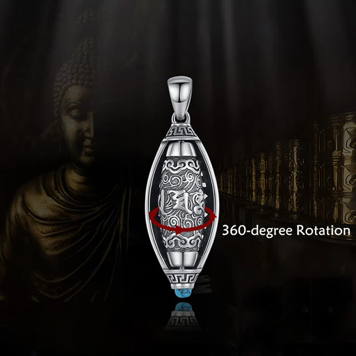 Buddha Stones Tibet Om Mani Padme Hum Protection Necklace Rotata