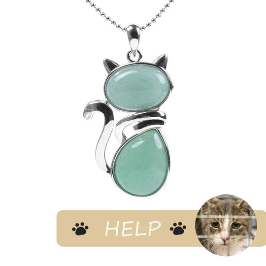 "Save A Cat" Cute Cat Pattern Natural Crystal Protection Cat-Lov
