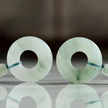 Buddha Stones Natural Jade Peace Buckle Prosperity Necklace Pend