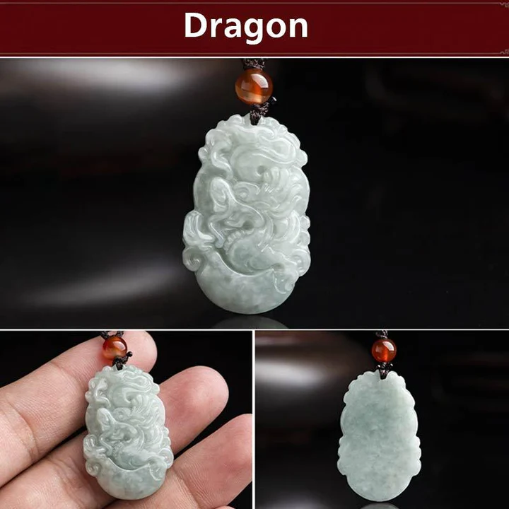 Buddha Stones Natural Jade 12 Chinese Zodiac Sucess Pendant Neck