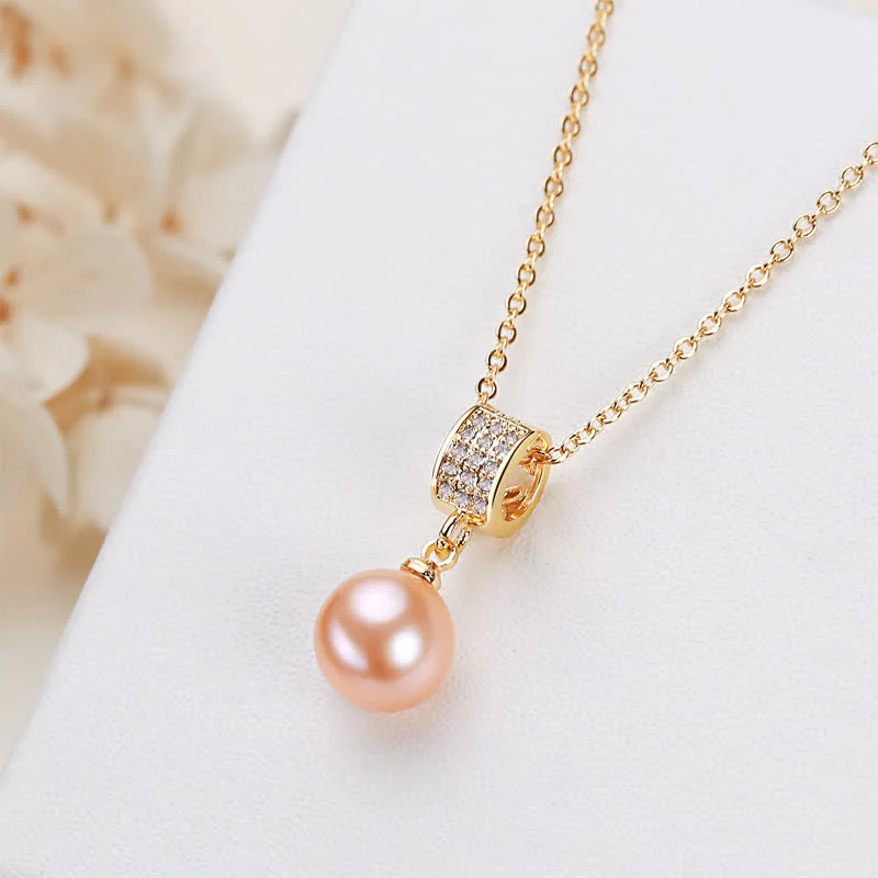 Buddha Stones Pearl Zircon Bead Peace Happiness Necklace Pendant