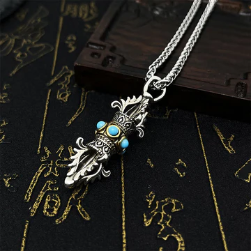 Buddha Stones Tibet Vajra Dorje Pattern Copper Luck Wealth Metal