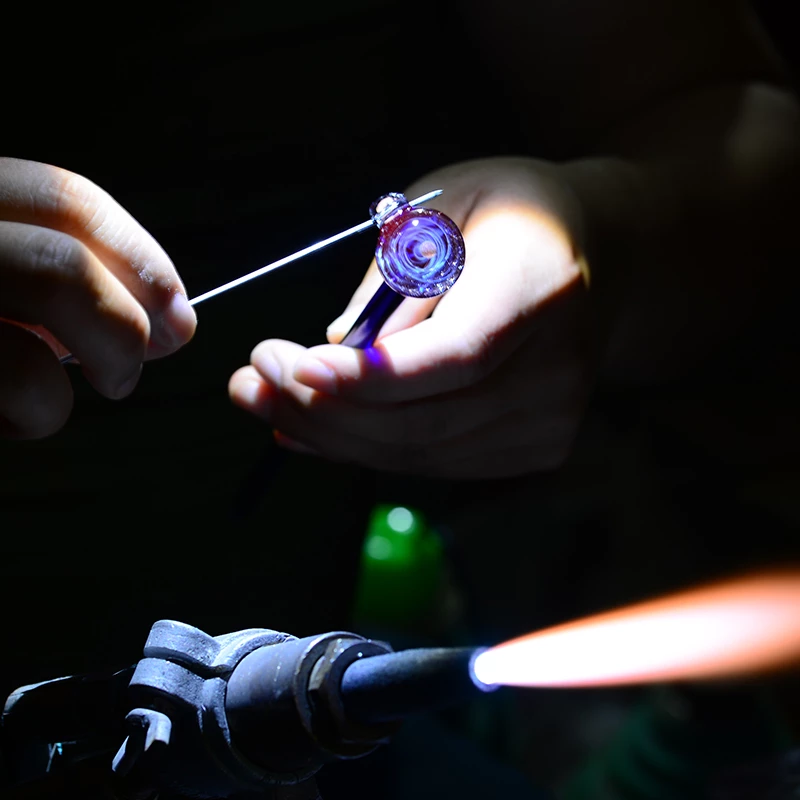 BOEYCJR New Bear Shape Universe Glass Bead Planets Pendant Necklace Galaxy Rope Chain Solar System Design Necklace for Women